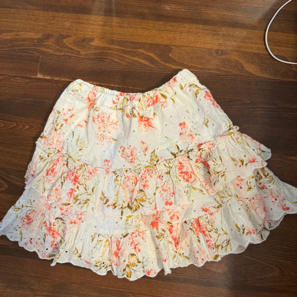 American Eagle Floral Scalloped Skirt
